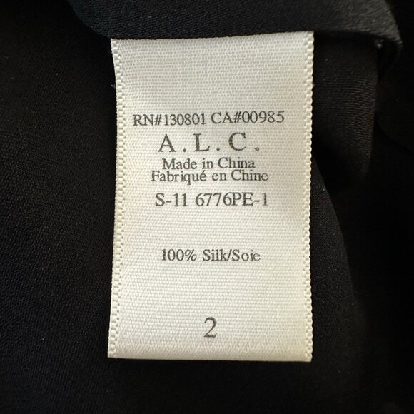 A.L.C. Women’s Sz 2 Sleeveless Black White Polka Dot Shift Lined Dress 100% Silk - Picture 12 of 13